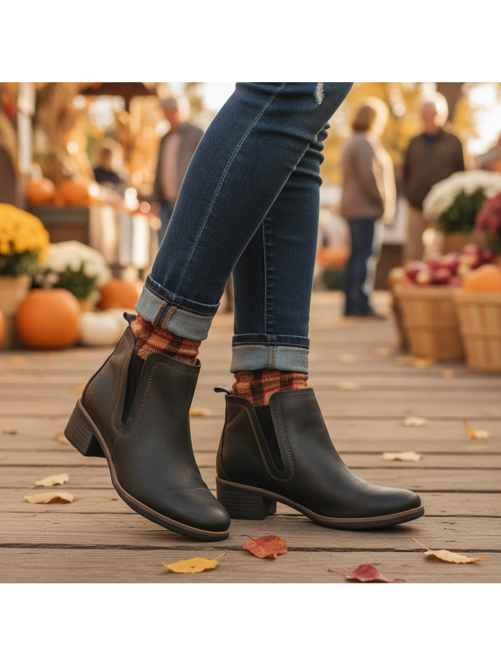 KORKS by Kork-Ease Chelsea Ease Tea Black Leather Ankle Booties Boots 6M